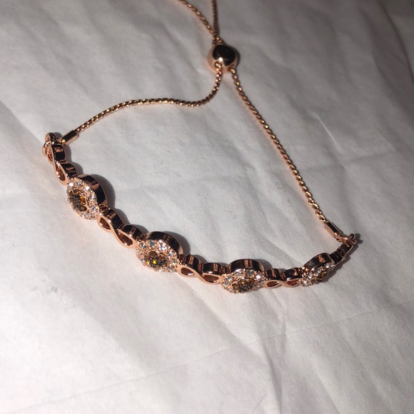 SWAROVSKI BAR BRACELET 14K ROSE GOLD PLATING Retails for $110 - Picture 3 of 8